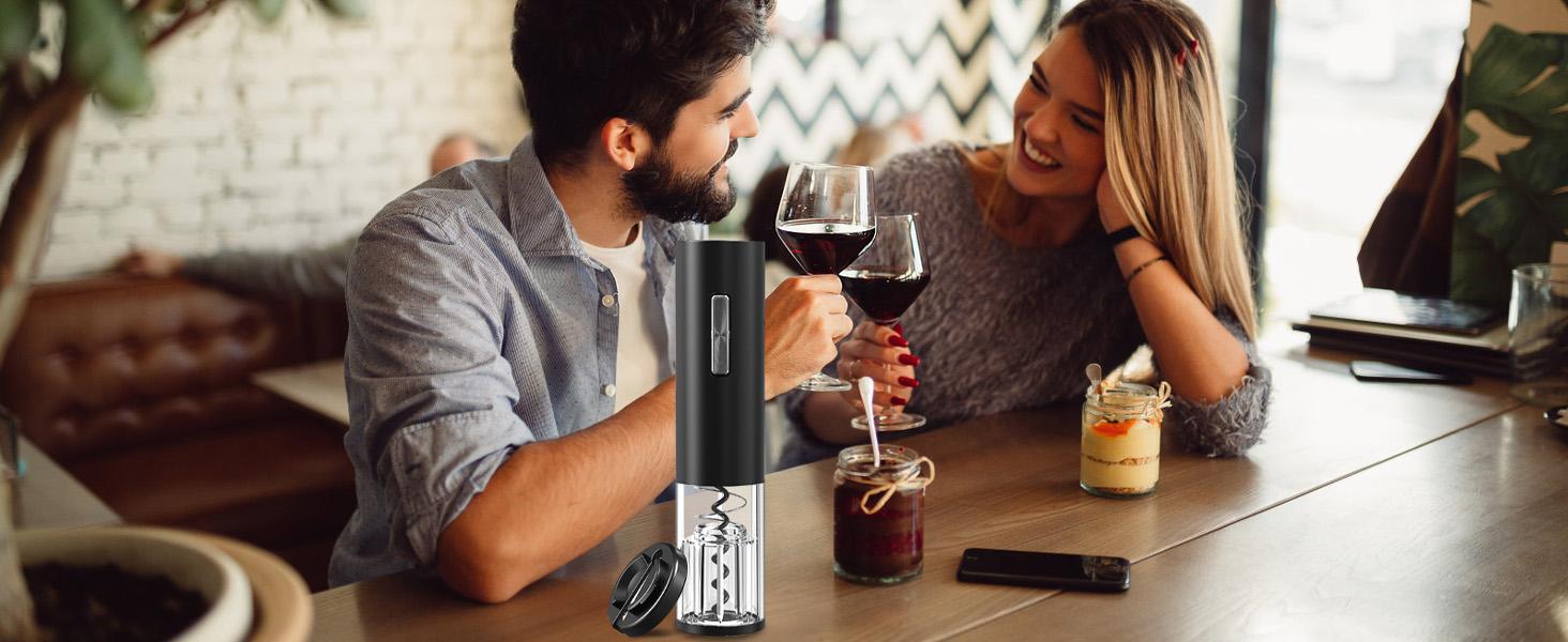 Electric Wine Opener, Rechargeable Automatic Wine Corkscrew Bottle Opener With Foil Cutter, Type-C Charging Wine Openers With LED Light For Home Party Restaurant Wedding Gifts