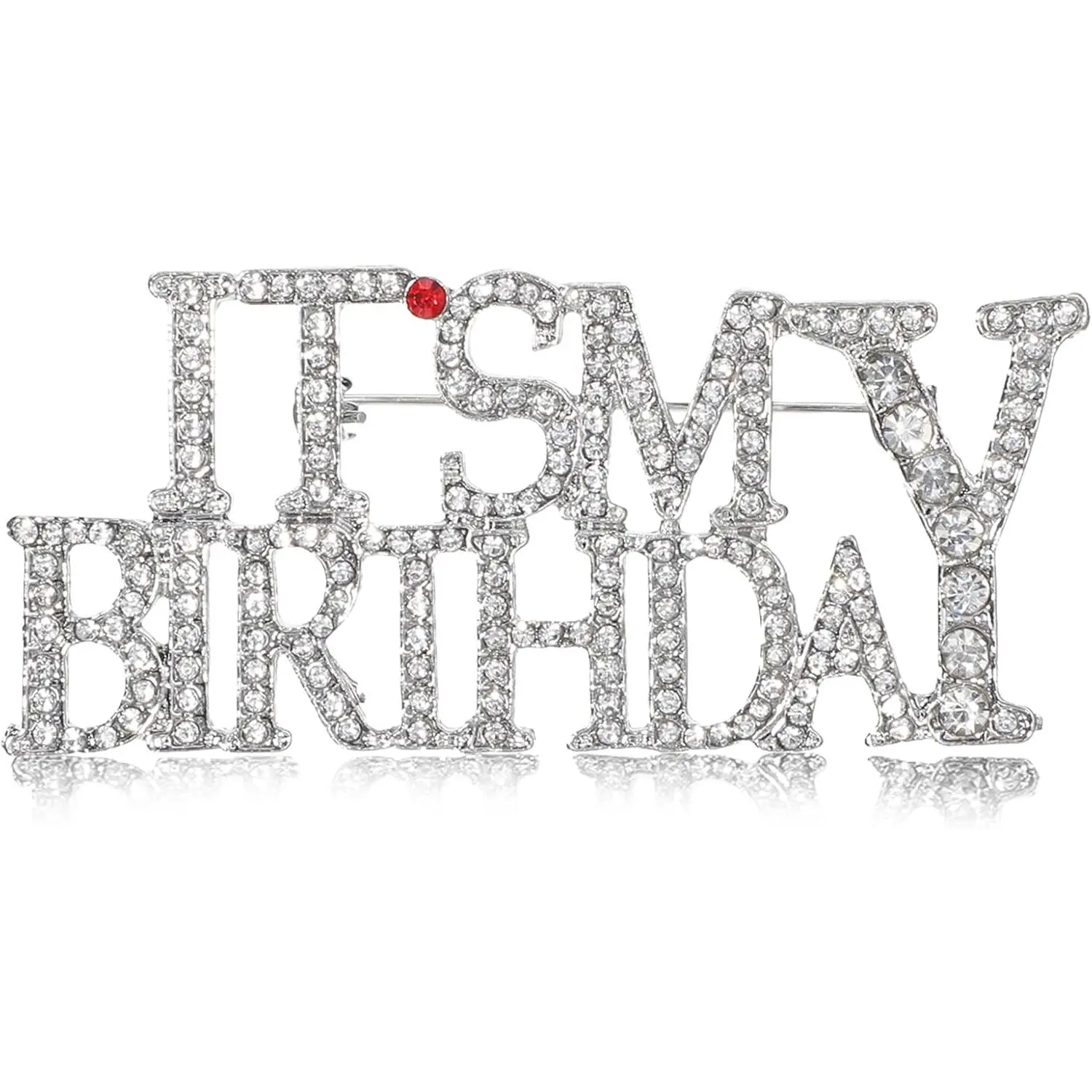 Its My Birthday Pin, Silver Birthday Pins for Women| Rhinestones Happy Birthday Pin for Birthday Party Celebrations Gifts