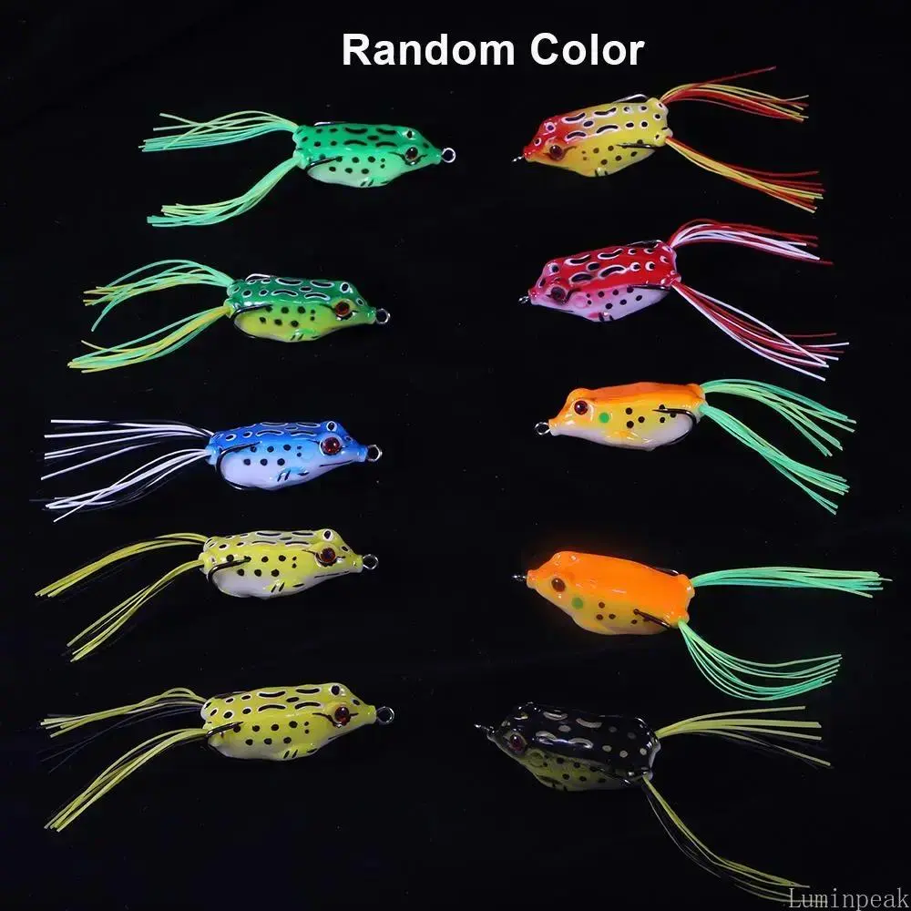 Topwater Frog Lures Kit - 10PCS 8g/13g Durable Lifelike Silicone Bass Baits for Freshwater & Saltwater, Floating Lures for Topwater Fishing (Christmas, Father's Day, Thanksgiving Gifts) for Pike, Snakehead