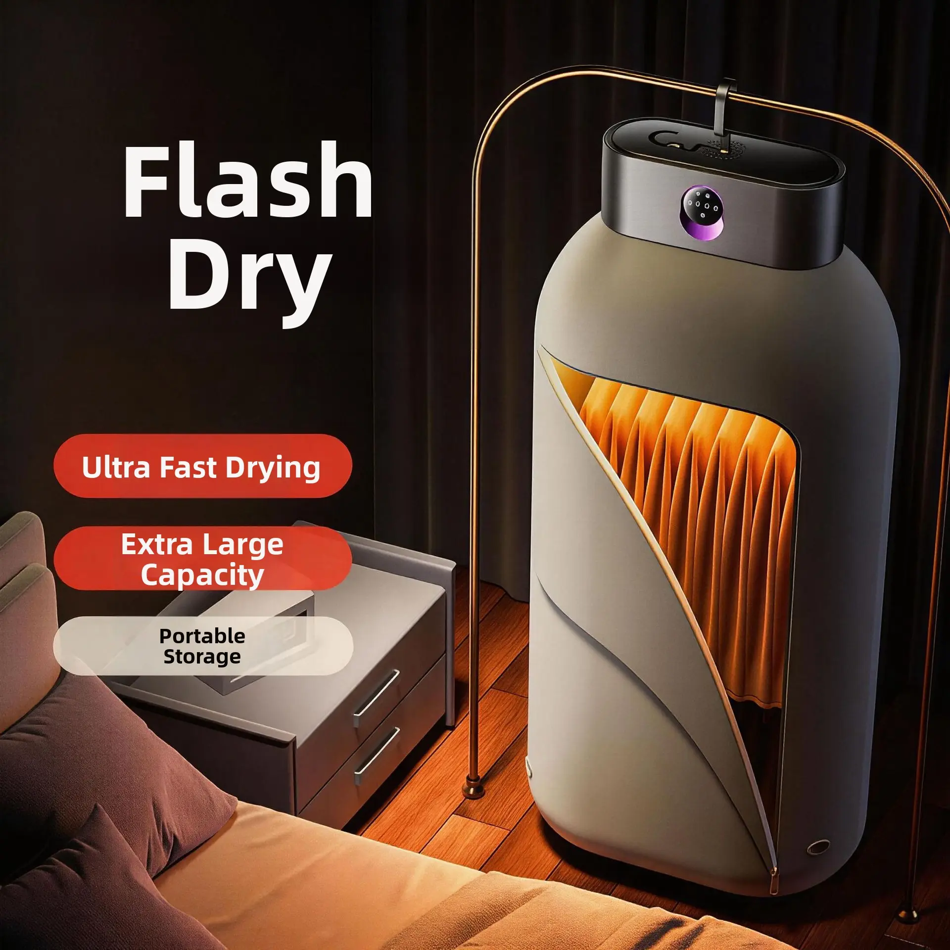2026 New Model Compact Laundry Dryer - Foldable Portable Small Home Dryer for Baby Clothes, Easy-to-Assemble, Ideal for Frequent Business Travelers, Fits Daily Indoor Laundry & Outdoor Trips