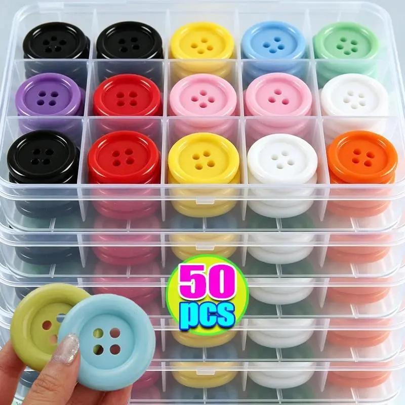 5-50pcs Color Buttons DIY Clothing Accessory Material Package Clothing Button DIY Handmade Round Large Buttons