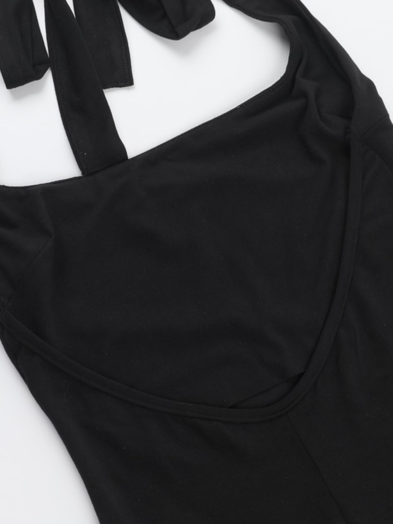 Women's Solid Color Jumpsuit, Casual Comfy Sleeveless Skinny Jumpsuit for Summer, Ladies' Clothes for Daily Wear