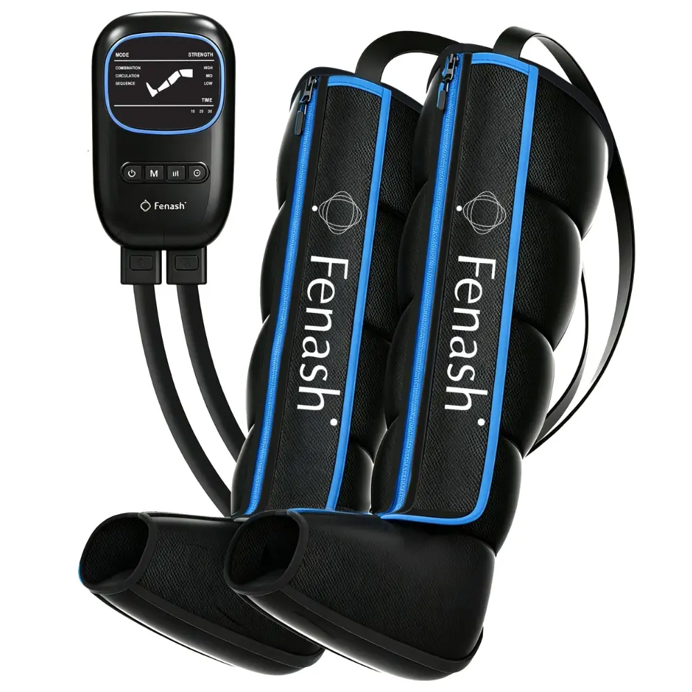 New Rechargeable & Cordless Full Leg Air Compression Massager, Sequential Compression Therapy for Circulation, Pain Relief & Muscle Recovery with Multiple Modes, Intensities & Timer