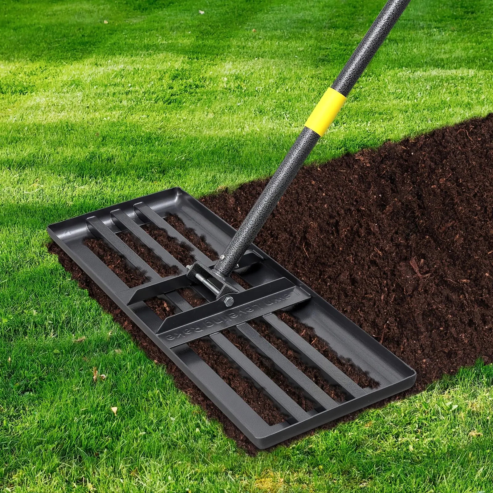 Heavy Duty Lawn Leveling Rake - 30x10 Inch Or 17x10 Inch Stainless Steel Leveler, Reinforced Welds, 5ft/6ft Length, Anti-Flip Smooth Edge for Soil, Dirt, Yard, Top Dressing & Landscaping