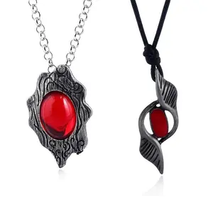Devil May Cry 5 Dante Necklace Metal red zircon Pendant Game Souvenir- Collectible Game Peripheral Jewelry Gift