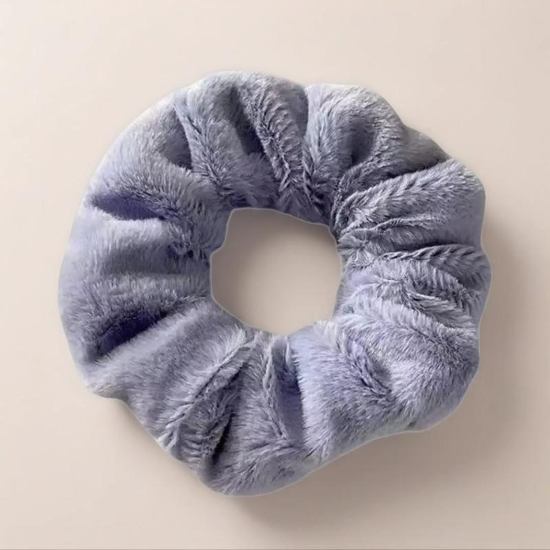 Furry Hair Scrunchies Fluffy Bobbles Elastic Ponytail Holder Soft for Women Girls 10 Random Colors Free Gift Versatile Hair Accessories.