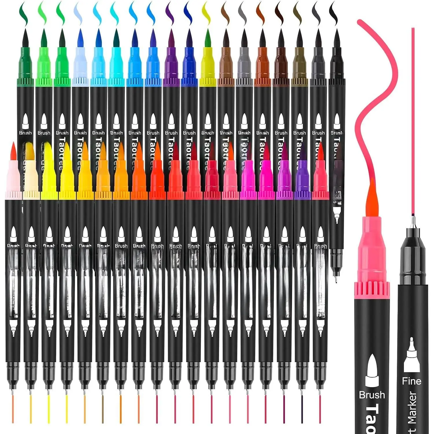 36 Colors  Tip Art Markers Pens Set for Adult Coloring Books | Artist Fine & Brush Tip Coloring Markers Drawing Pens for Journaling Note Taking Lettering Calligraphy Craft Art Supplies Set