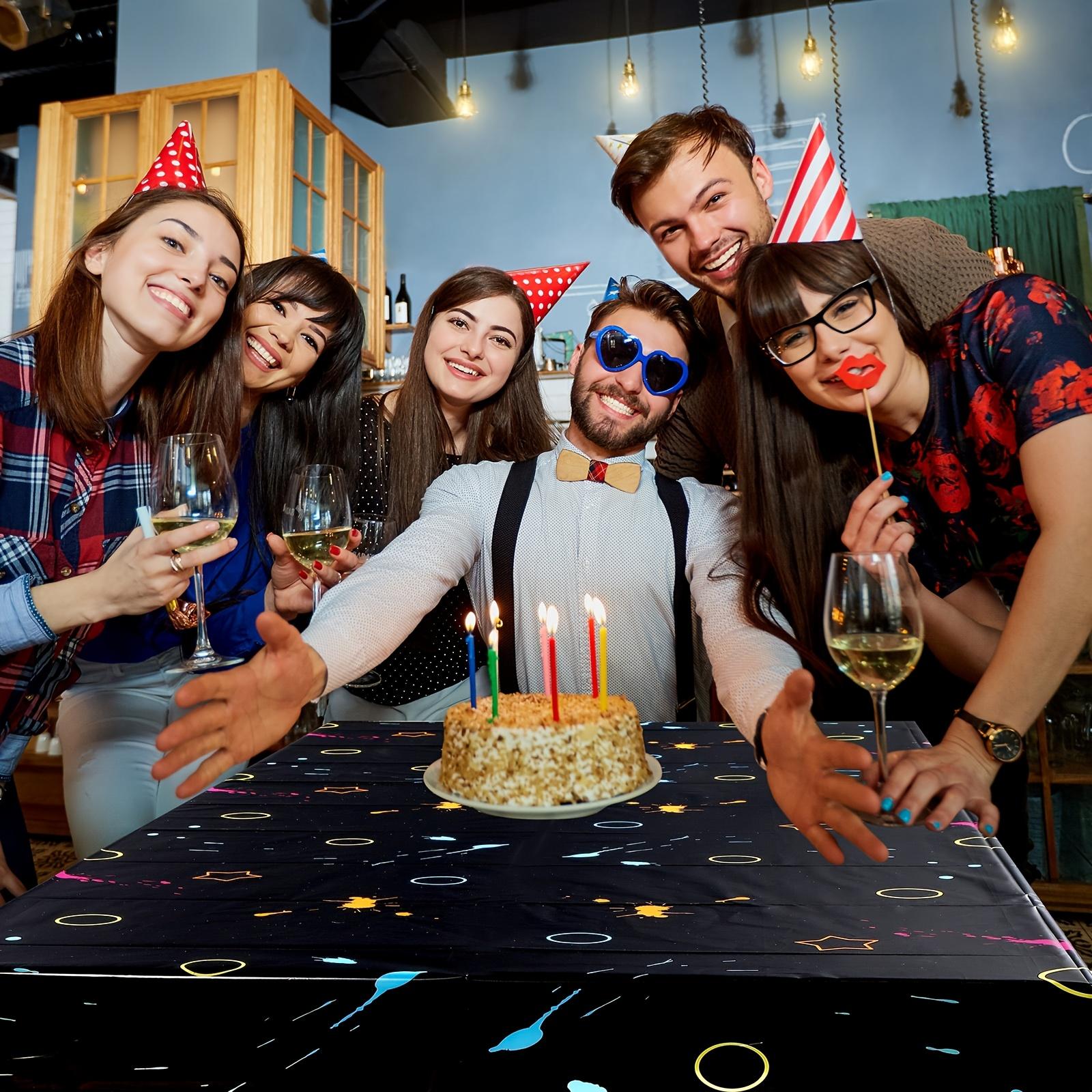 For Neon Birthday & Blacklight Parties, Table Protection & Decoration Solution, Glow Disposable Plastic Tablecloths, Fluorescent Glowing Atmospheric, Effortlessly Create Cool Neon Party Vibe, 108 X 54 Inch 4 Pack