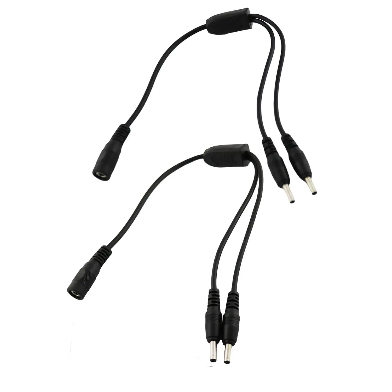 2 count 1 to 2 Way DC Power Splitter  3.5mm x 1.35mm 1 Female to 2 Male Adapter Cord for CCTV Cameras LED Light Strip and