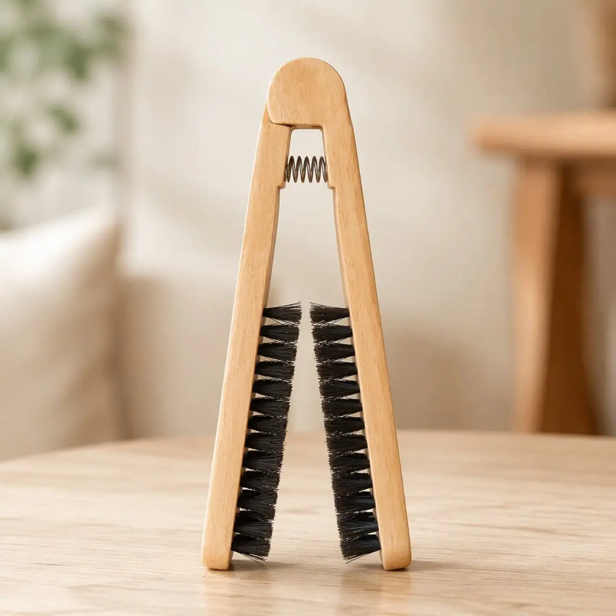 Solid Wood Hair Straightener Comb, Anti-Scald V-Shaped Styling Tool, Professional Salon-Quality Heat-Resistant Hair Brush, V-Shaped Comb