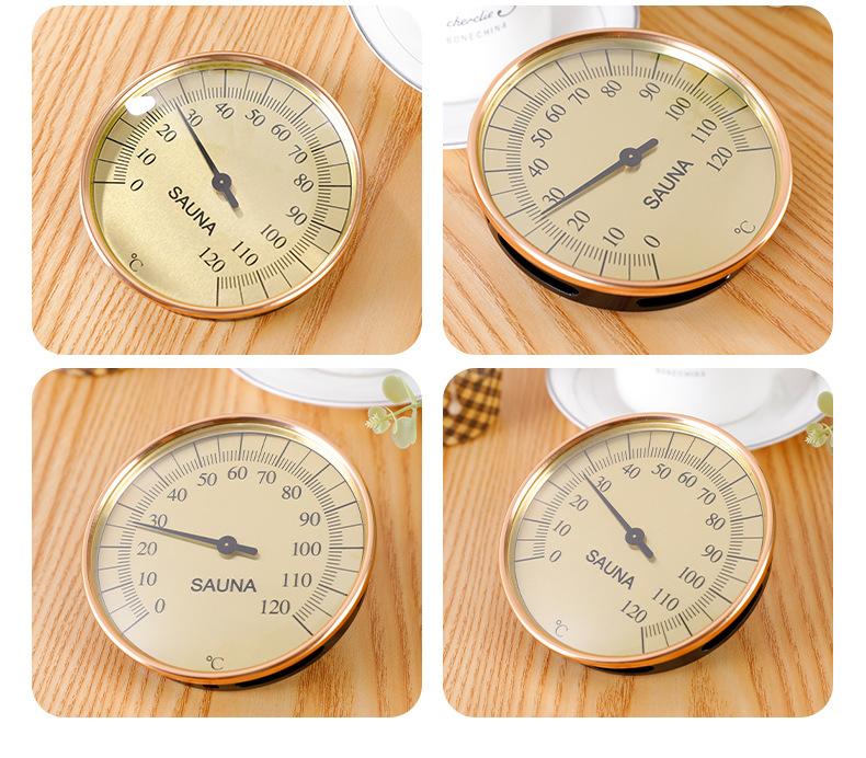 Bimetallic thermometer and hygrometer without battery for sauna, steam room, home use, baby and elderly room, wall-mounted thermometer