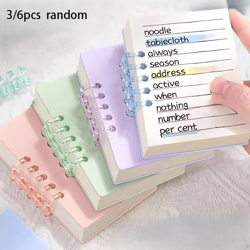 3/6pcs A7 Spiral Notebook/Portable Pocket Notebook/Loose-Leaf Notebook/Memo/Daily Planner, 80 Sheets/160 Pages/Notebook, Minimalist Design Suitable for Office, School, Travel