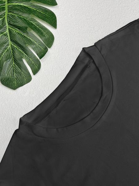 Women's Autumn Winter Casual Sports Long Sleeve Top, Fitness Clothes Tops, High Elastic Round Neck Solid Color T-Shirt for Daily Commuting and Yoga