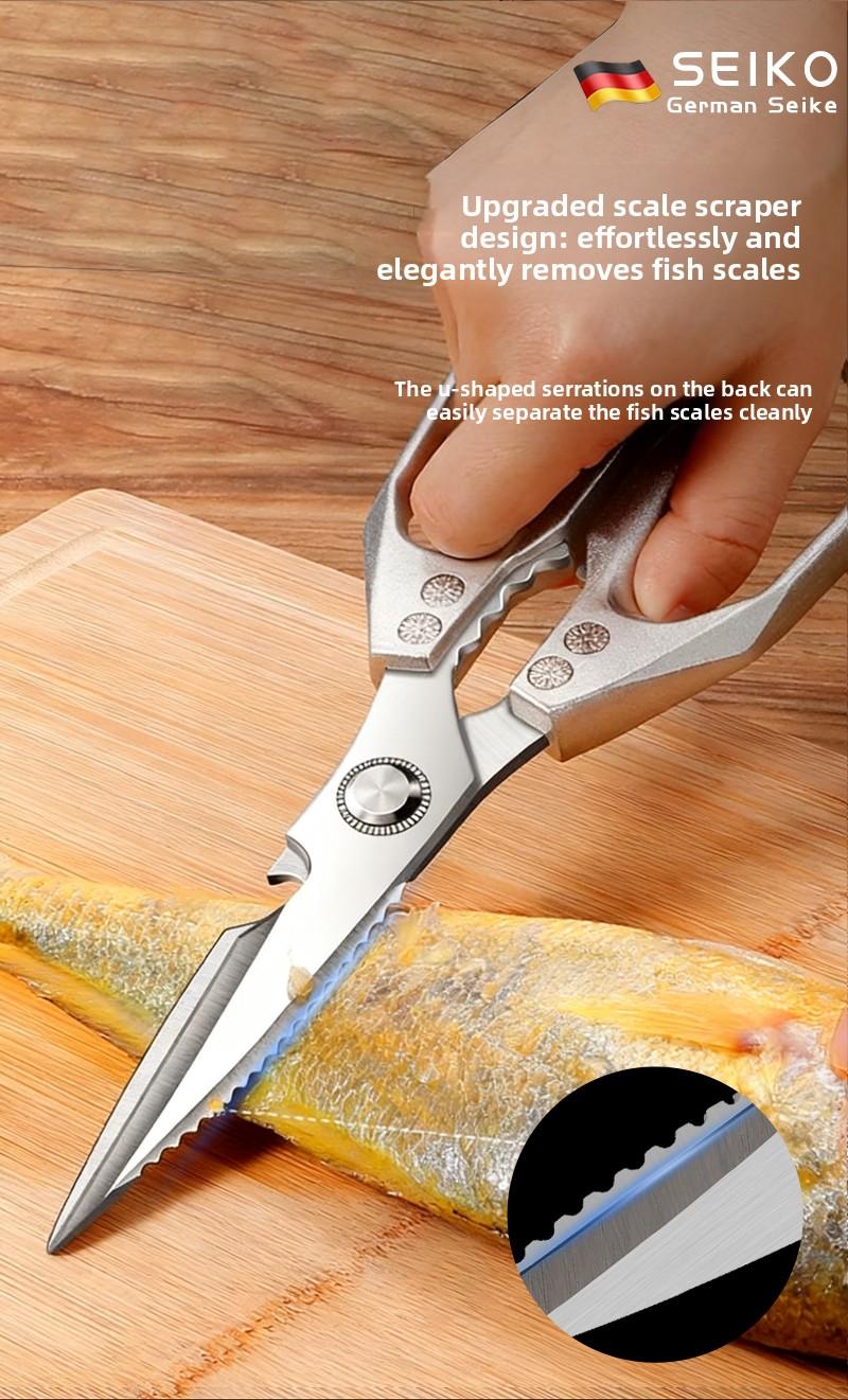 High-quality scissors Kitchen Scissors All Purpose - Stainless Steel Kitchen Shears, Sharp Silver Meat Scissors, Dishwasher Safe, Heavy Duty Poultry Shears, Japanese Cooking Scissors for Food, Chicken Bones, and Turkey – Perfect Father's Day Gift!