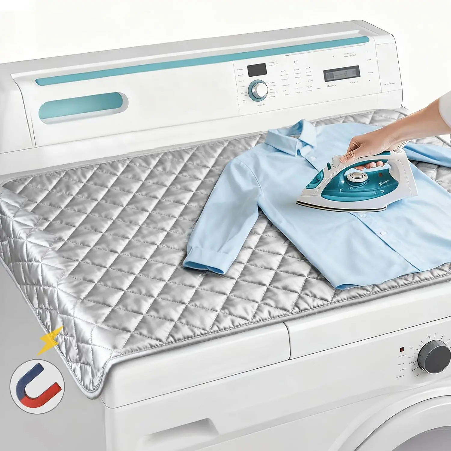 Ironing Mat - Foldable Double Sided Portable Ironing Pad | Heat Resistant Ironing Blanket for Clothes, Washer, Dryer, Tabletop, Travel, Office, Apartment, RV and College Dorm