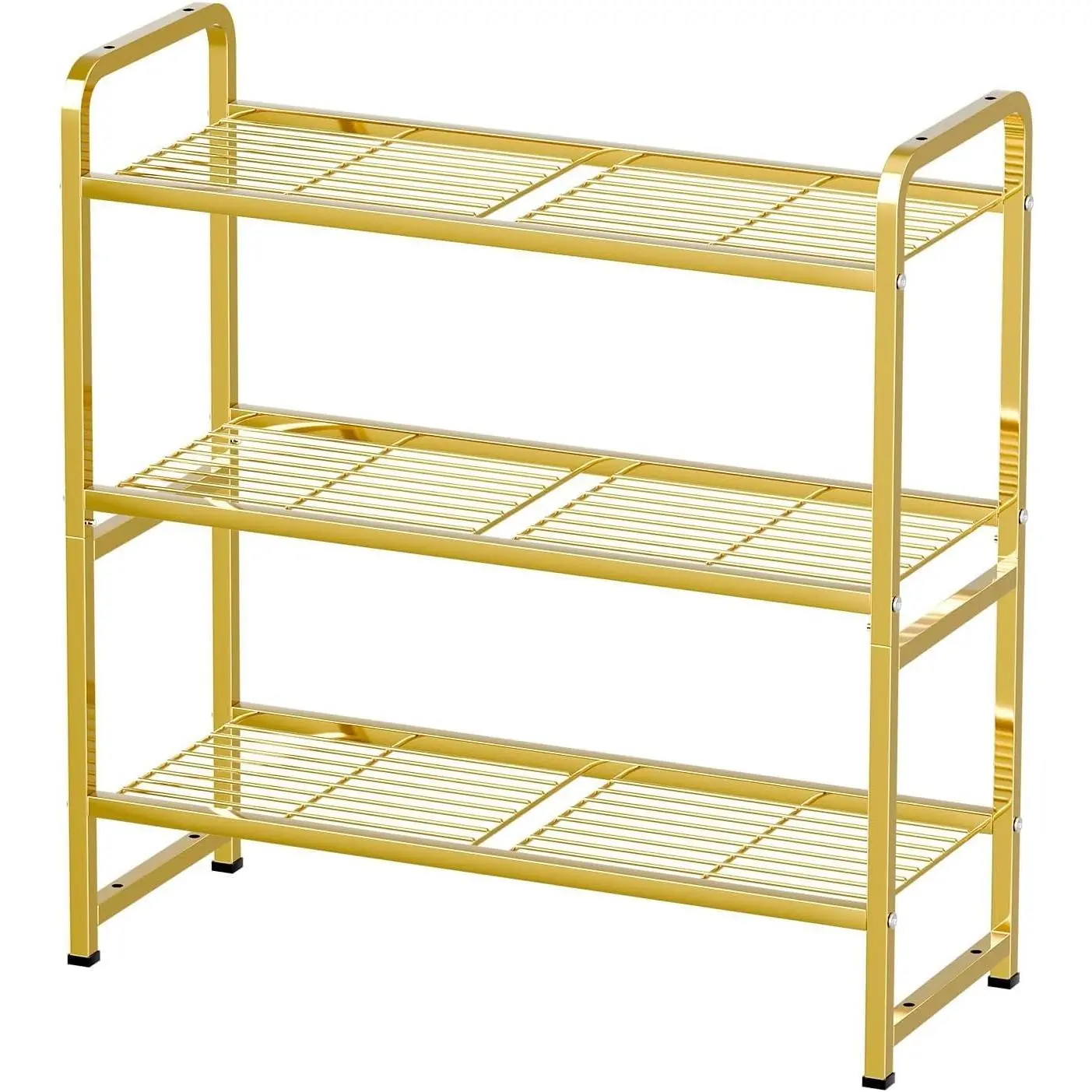 Standard Shelf Organizer for Outdoor Indoor,  Heavy Duty Metal Shelving Units and Storage for Living Room Bathroom Balcony Garden, Easy Assemble, Bright
