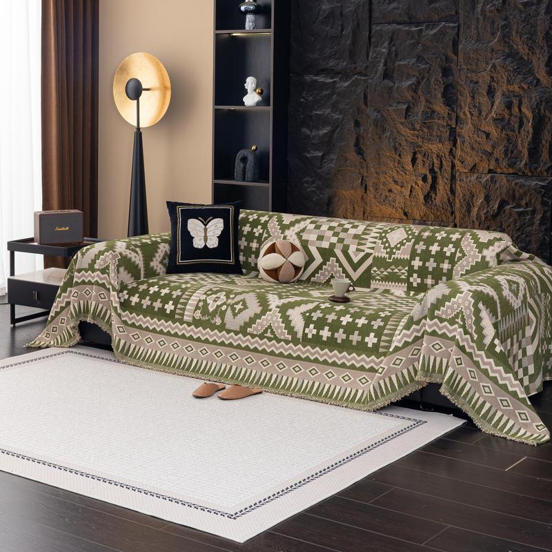 Dreamy Bohemian Style Sofa Throw Blanket, Boho Blanket, Soft and Cozy Decorative Cover for Living Room, Perfect for Home Decoration
