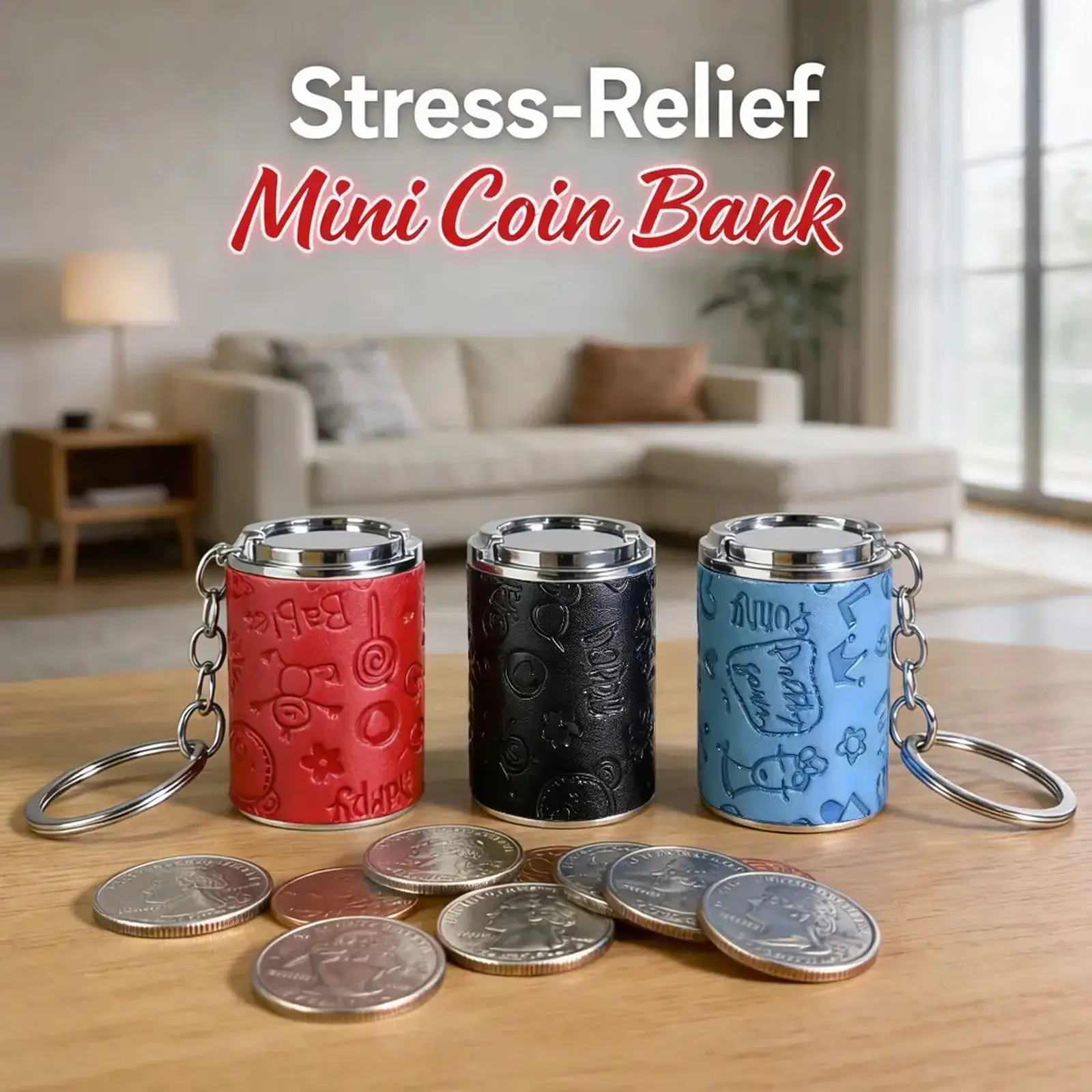 Compact Portable Pocket‑Sized Change Keeper With Snap‑Shut Lid and Keychain Attachment, Dual‑Purpose Hand‑Held Play Gadget for Everyday Pocket‑Carried Coin Storage