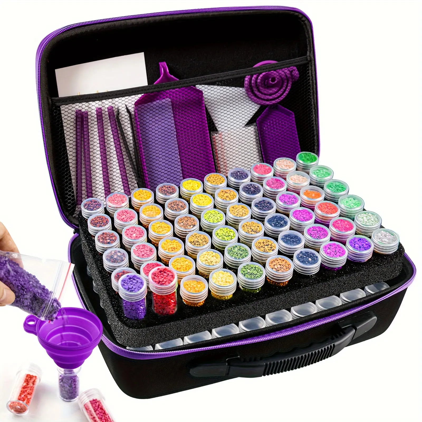 5D Diamond Painting Accessories Tool Kit Bag, Diamond Art Storage Box & Container, Perfect Organizer for DIY Craft Projects, Diy Crafting Tools, Diy Craft Supplies
