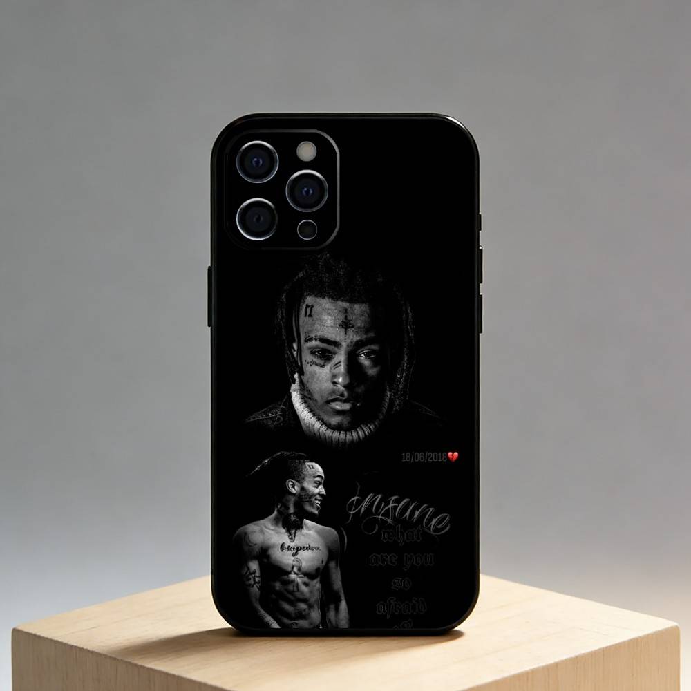 X-XXXTENTACION-S   Phone Case For iPhone17,16,15,14,13,12 Plus,Max Soft Silicone Black Cover