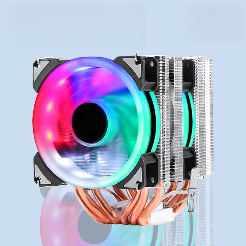 6 Heat Pipe CPU Cooler with Silent Operation, Desktop PC Cooling Fan for Computers, Compatible with 1366, 1700, X79, 2011 AMD CPU Processors