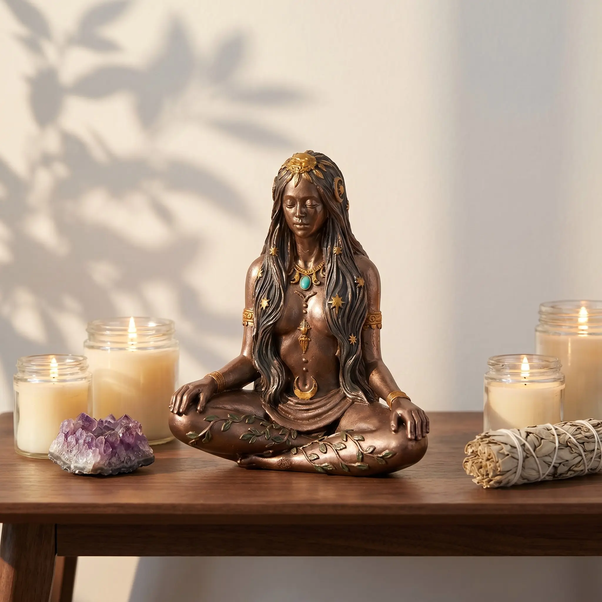 Earth Mother Statue Resin Craft, Home Decor Item, Desktop Ornament, Creative Desktop Decoration, Desktop Figurine, Entryway Bookshelf Decoration, House Gift Present, Resin Figure, Decorative Figurines, Decorative Ornaments, Decoration Items