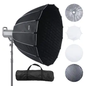 【DealsForYouDays】VEVOR Parabolic Softbox, 33 in/ 850 mm, Quick Release and Quick Fold, Lightweight and Portable, Universal Bowens Mount, 4 Lighting Effects, Fits for Professionoal Photography, Daily Filming