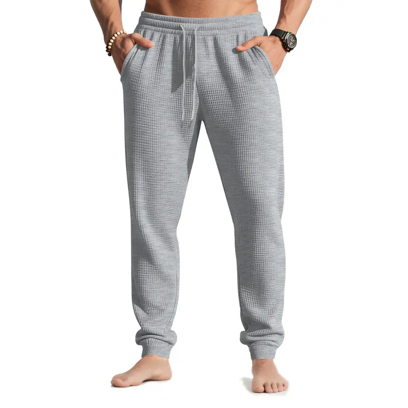 Men'S Jacquard Loose Cuffed Drawstring Pants, Casual Sports Trousers For Basketball Running Workout