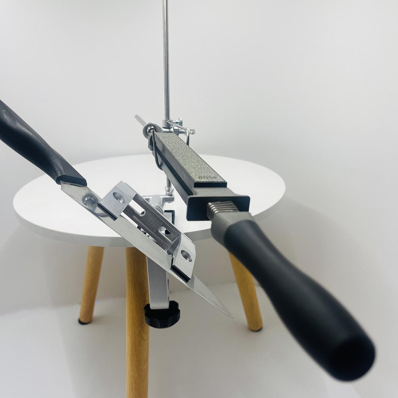 Professional Kitchen Knife Sharpening System with Multiple Stainless Sharpening Stones, Fixed Angle Design for Precision Grinding and Polishing, 360° Rotating Flip