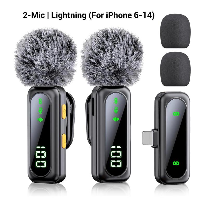 Professional Dual Wireless Clip-on Microphone: Smart Noise Cancelling & Magnetic Clip, Up to14H Battery, Studio Sound for Video Recording, Interview, Podcast, Perfect for TikTok, YouTube, Vlog, Usb Streaming Mic