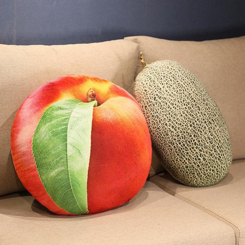 3D Simulation Fruit Vegetable Stuffed Plush PillowToys Creative Realistic Strawberry Durian Cushion Home Decor Kids Funny Gift