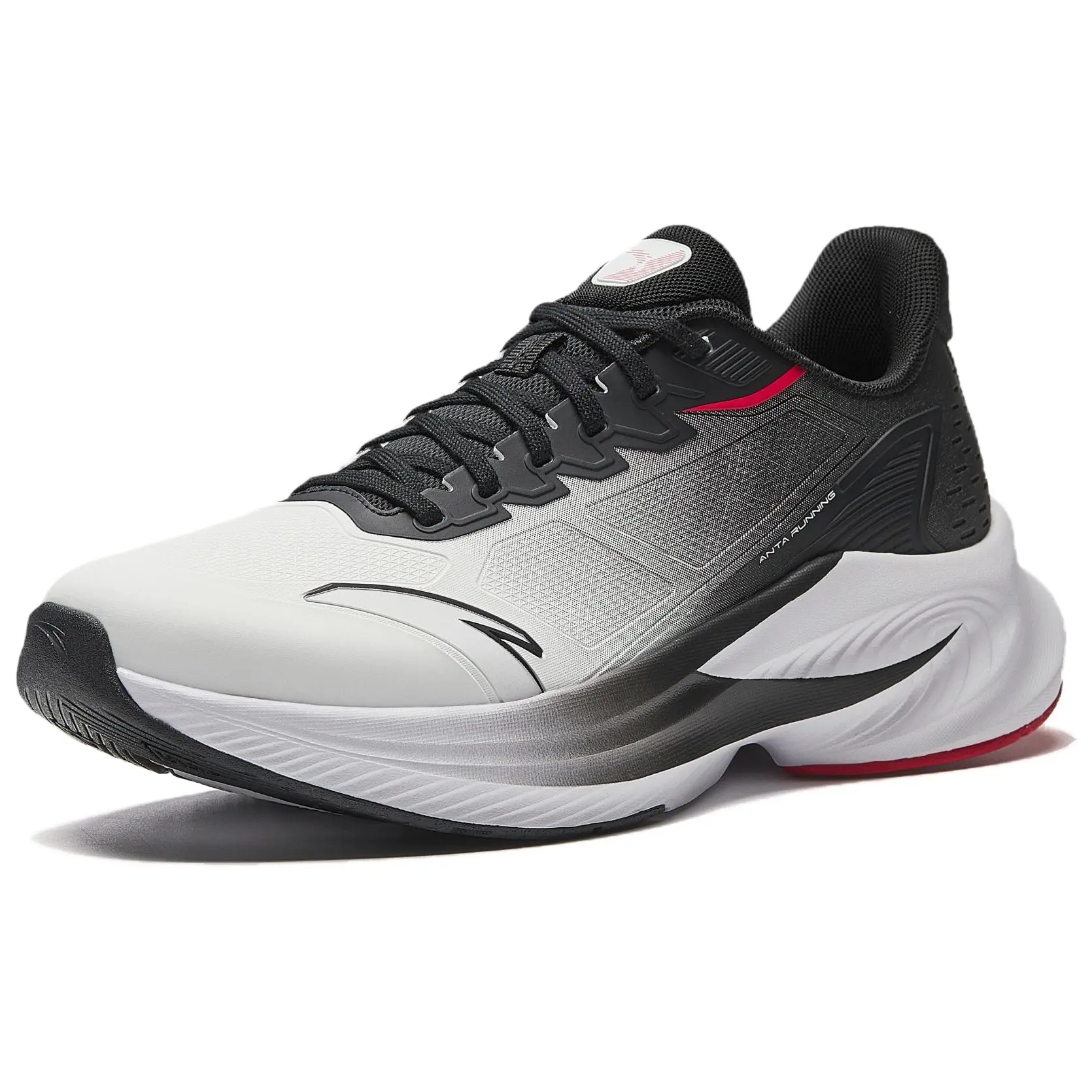 Anta Duci 6 Men's Autumn-Winter Leather Casual Running Shoes - White/Black, A-SHOCK Cushioning, Waterproof, Durable, Credentialed, Global Authentication Supported
