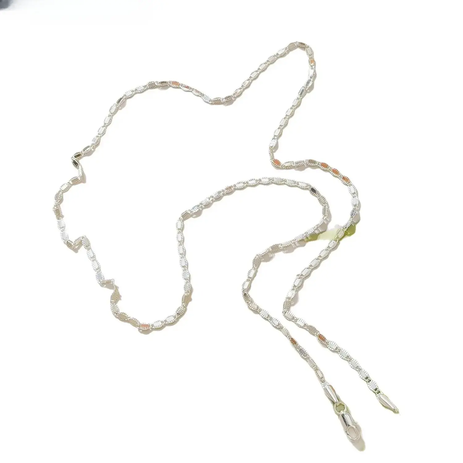 Unisex 925 Sterling Silver Flat Sequin Chain Necklace for Men & Women, Sparkling Minimalist Dainty Neck Chain 23.6in, Elegant Fashion Jewelry Perfect For Everyday Outfits and Party Styling tiktokshopbacktoschool