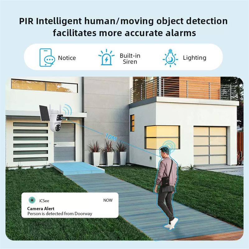 WiFi camera, power-free monitor, outdoor waterproof, high-definition, remote control via mobile phone, card-insertable dome camera