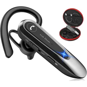 Bluetooth Earpiece Wireless CVC8.0 Headset for Cell Phone Dual Mic Noise Canceling with Mute Key 20H Talk 180 Days Standby for iPhone Android Home Office Driving (1 Pack)