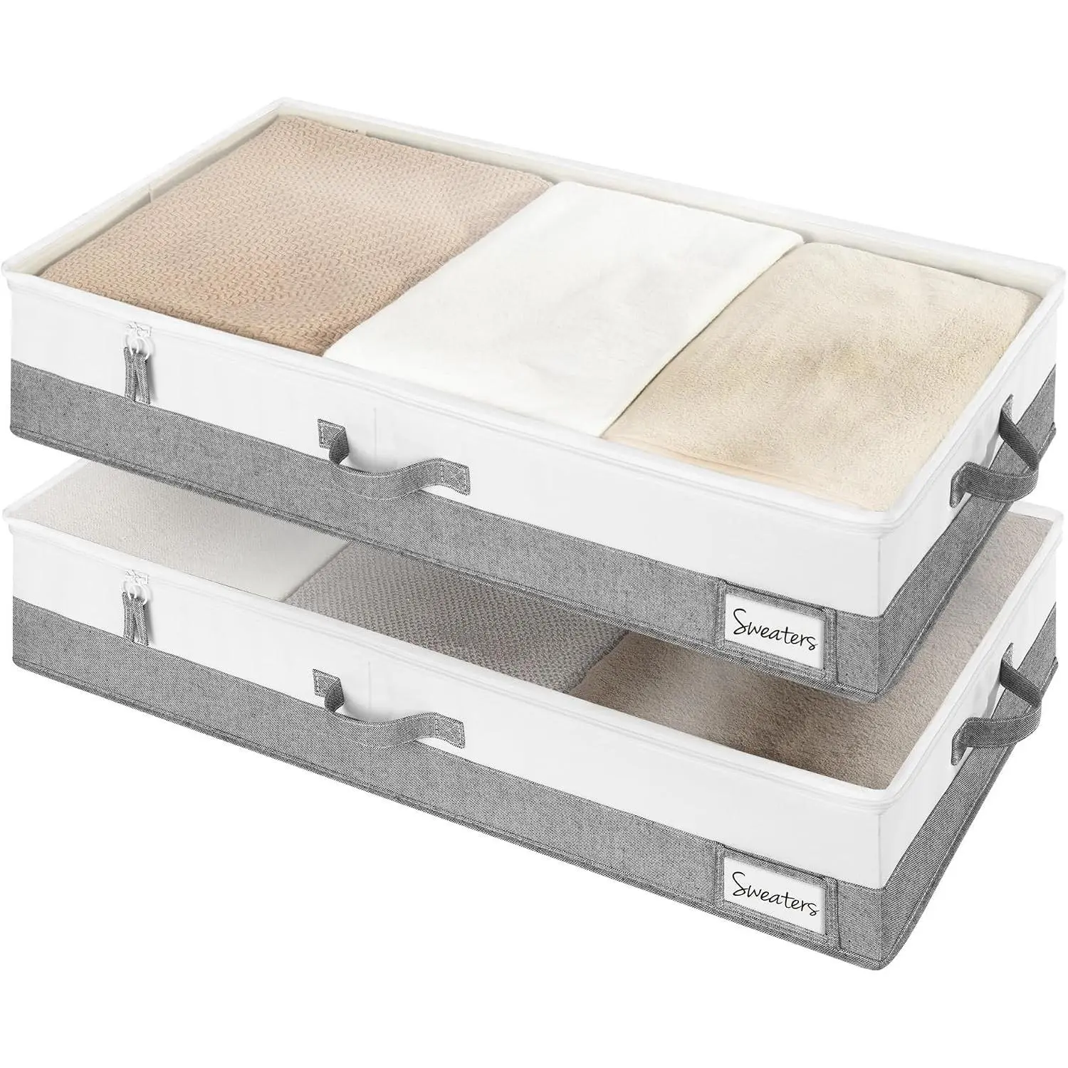 5 Inch Low Profile Under Bed Storage Containers with Clear Lid