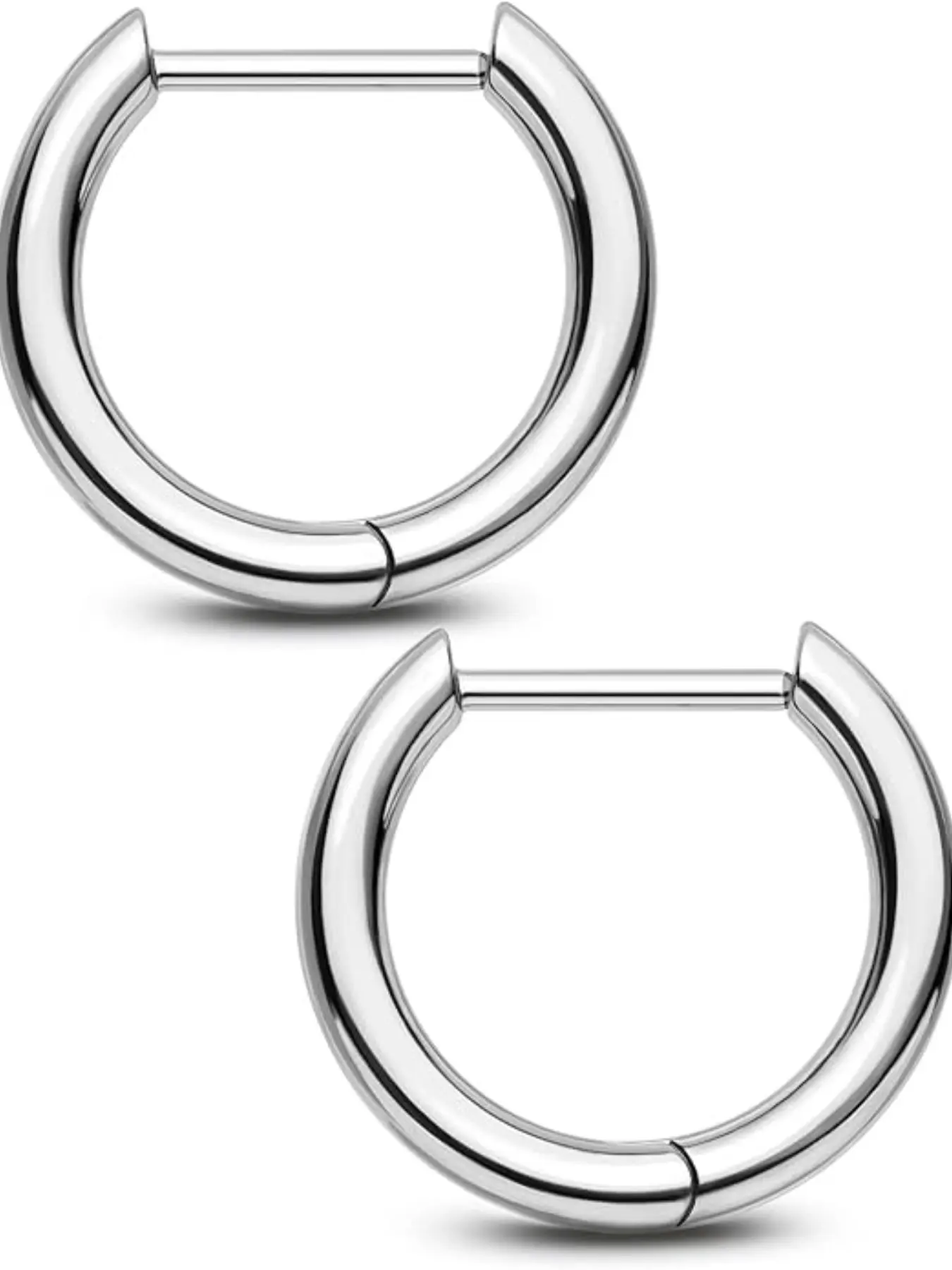 G23 Titanium Hoop Earrings, 18g Small Huggie Rings, 8mm/10mm/12mm, Soft Cartilage Jewelry, Unisex, All Seasons, High Quality Earrings, Choking Hazard Warning