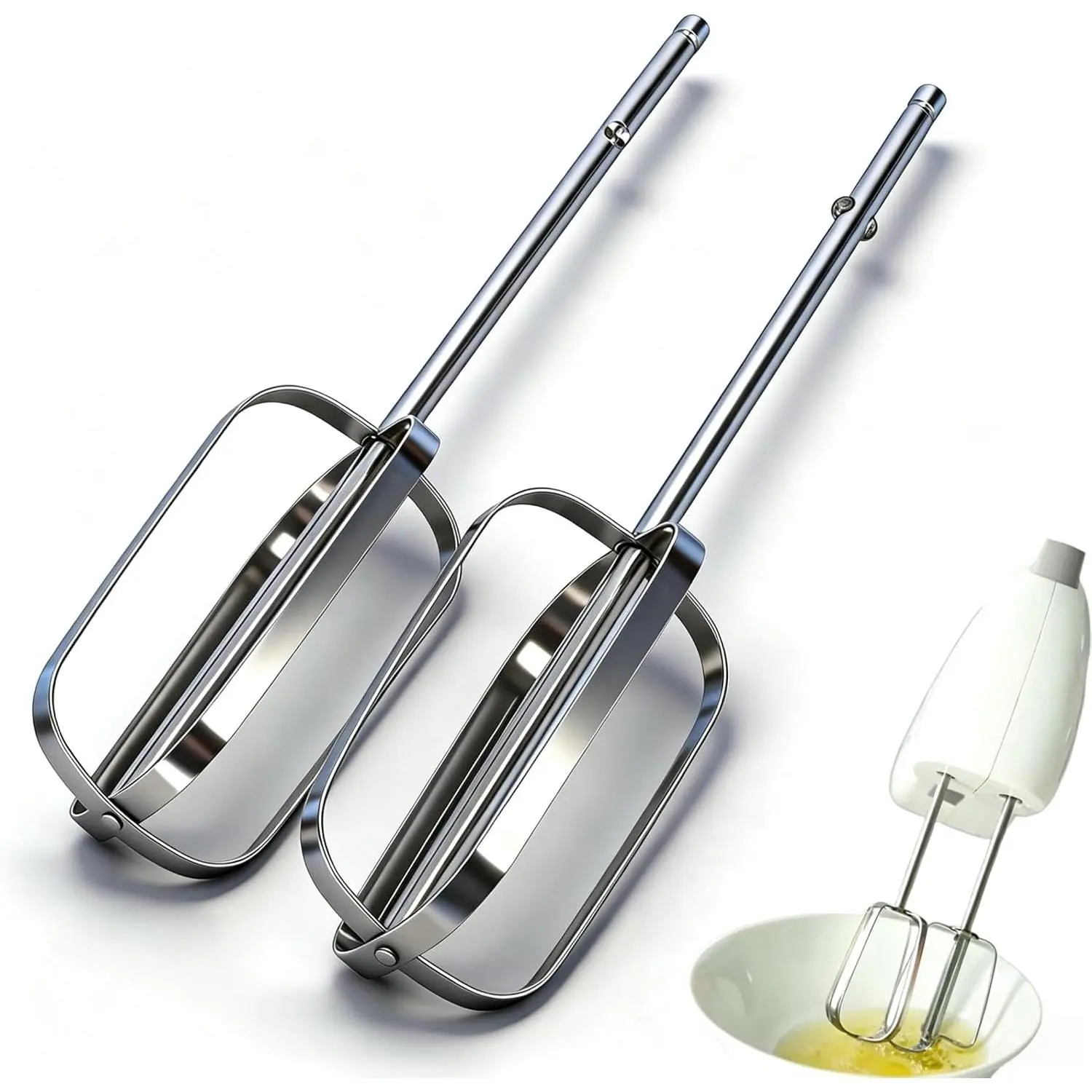 2 count stainless steel Hand Mixer Beaters Attachments for  Beach | 7.75 inches Compatible Beaters for  Beach Hand Mixers, High-strength Stainless Steel Hand Whisk for Baking