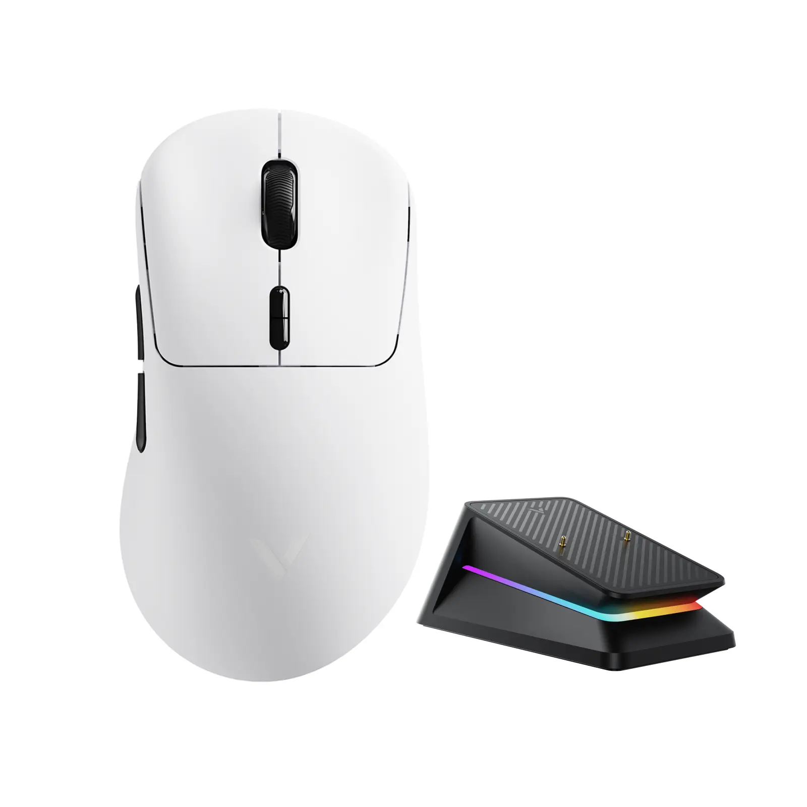 Rapoo VT3 Gen-2 Wireless Gaming Mouse with P5 RGB Mouse Charging Dock, 53g Lightweight, True 8K Polling Rate, Up to 750hr Battery, Nordic nRF54L15 MCU, 100M Mechanical Switch, 10 Programmable Buttons, Macro Enabled, On-Board Memory, Compatible  PC & Mac