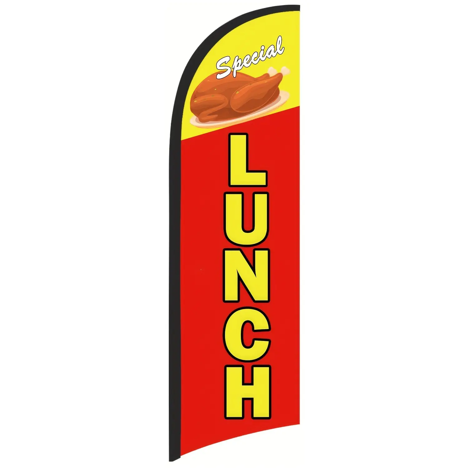Lunch Feather Flag Banner for Outdoor Advertising, Outdoor Decor Banner, 8.2FT Swooper Flag Sign, Single-Sided Polyester Business Flag for Storefronts, Shops, Restaurants, Events – Durable, Fade-Resistant, Easy to Display (Pole Not Included)