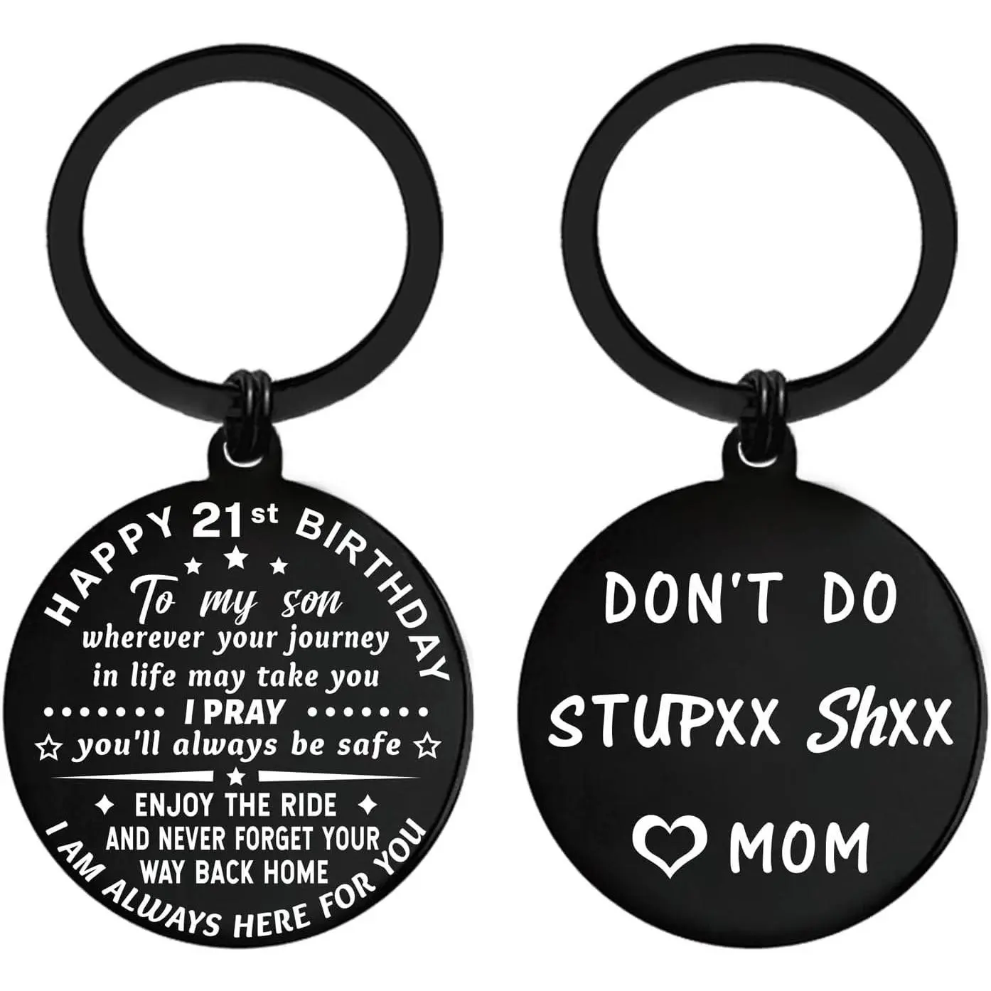 21st Birthday Keychain for Him, 21 Year Old Birthday Gift Ideas for Son Grandson Men, Metal Keepsake(Gift)