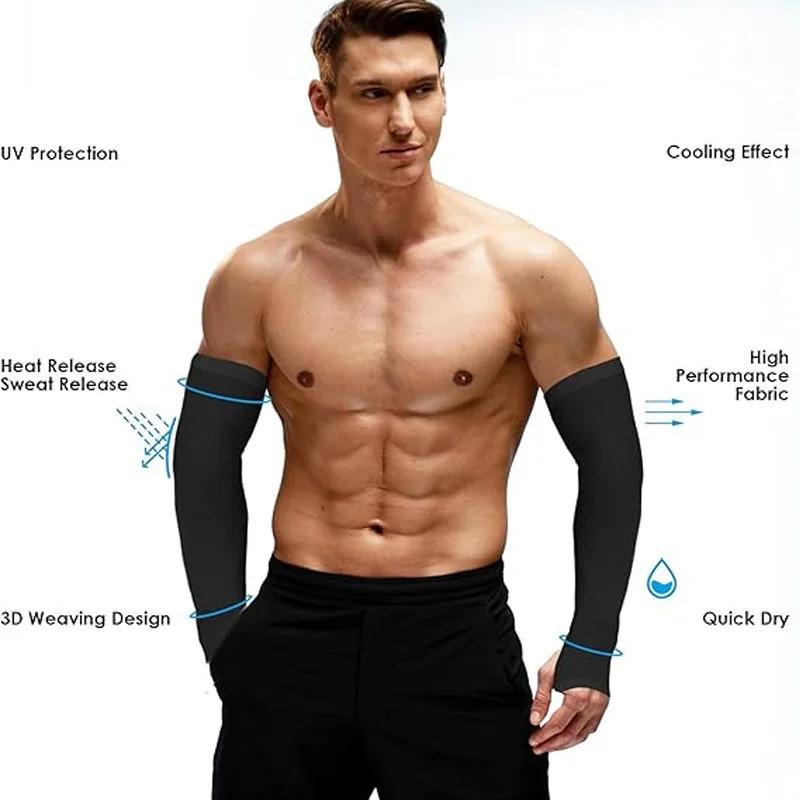 Ice Silk Sun Protection Sleeves Nylon Material UPF 50+ High Breathability 99% UV Block Cycling Sports Arm finger save goalkeeper gloves