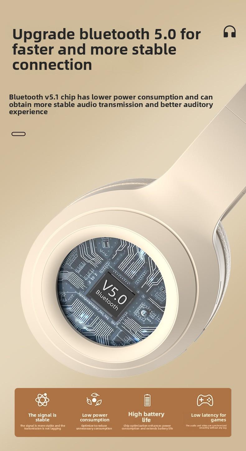 DR58 Wireless Headphones Noise Cancelling Over Ear Bluetooth Headset Long Battery Life for Travel Sports High Bass Hifi Sound Headphones