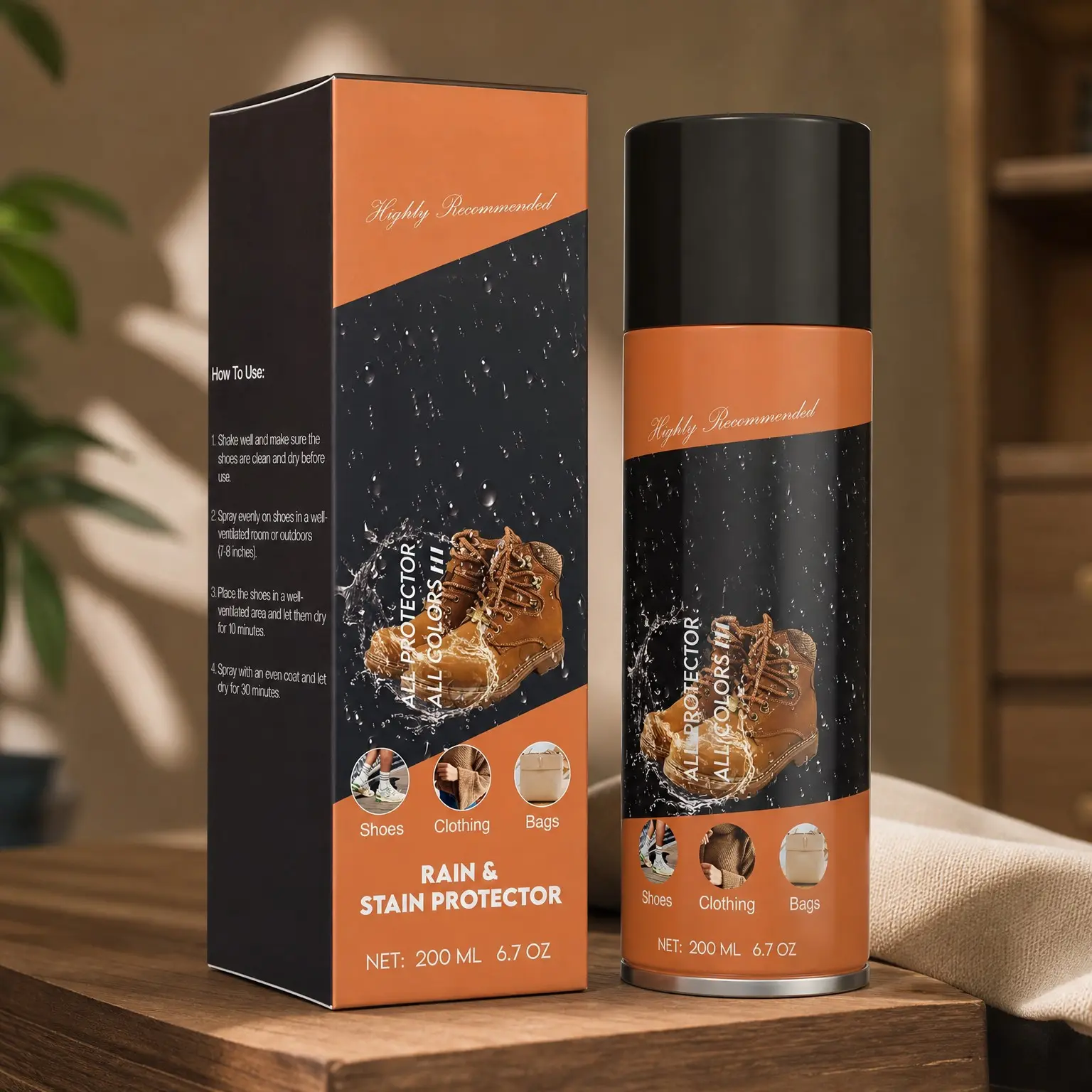 6.7 OZ Waterproofing Spray | Rain & Stain Waterproof Nano Protection for Leather, Suede, Sneakers(Gift)