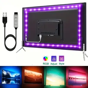 TV LED Backlight for 22-120 Inch Smart Tvs, Adjustable Color LED Lights, Dynamic Mode, Ideal for Game Room and TV Background Decor