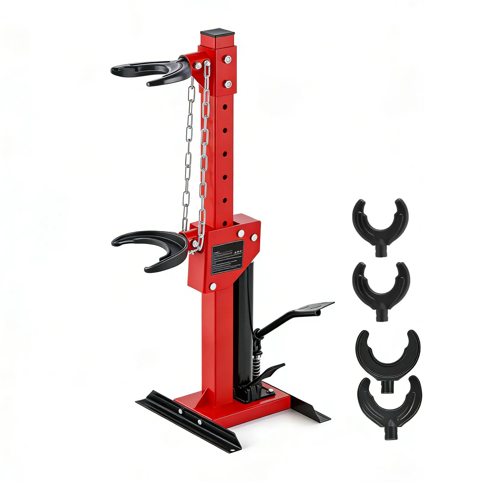 Professional Hydraulic Coil Spring Compressor for Auto Suspension Repair – Heavy Duty Foot-Operated Strut Tool – Global Fit for Cars, SUVs, Trucks – Durable Construction – Red