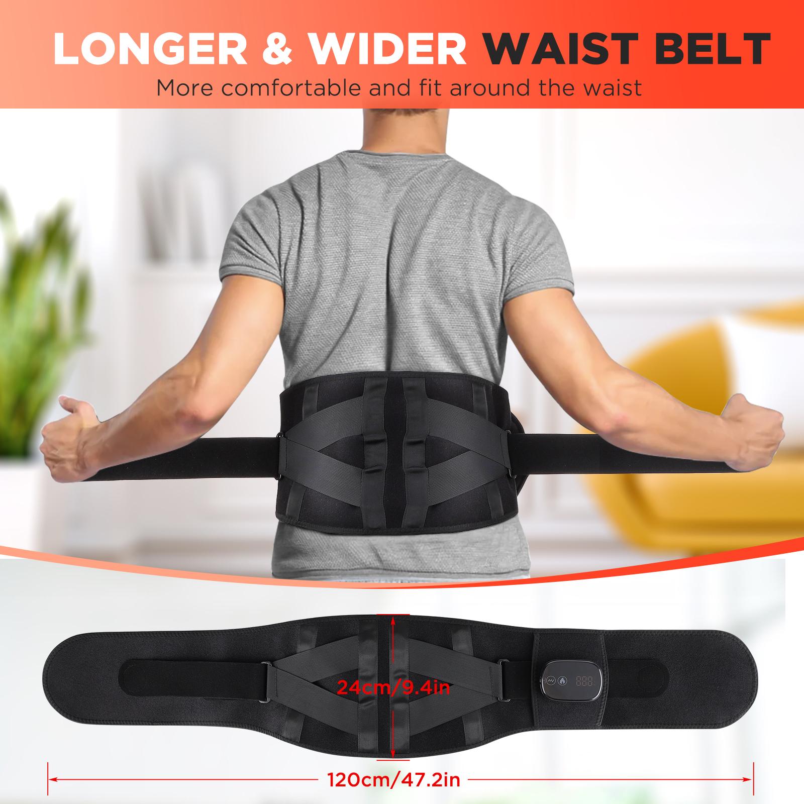 Electric Waist Massager, LED Light 5-level Temperature Adjustment Hot Compress Lower Back Waist Massage Belt, Waist Wrap for Women & Men Chrismas Gift
