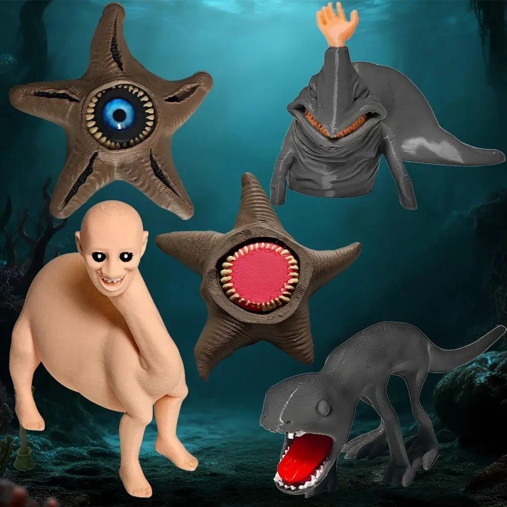 2026 New hot item 1/4PCS  3d Printed  Subnautica Sea Monster Action Figure Leviathan Sea Eater Bloop EL Gran Maja Model，Abstract Monster Gift