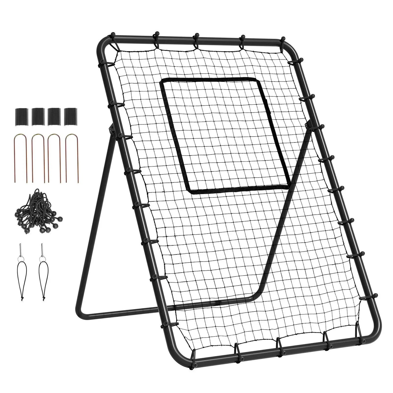 【Summerfinds】VEVOR 4x6 Ft High Bounce UV Resistant Baseball & Softball Rebounder Net, PitchBack Nest with Pitching Target, 4 Adjustable Angles for Pitching Training