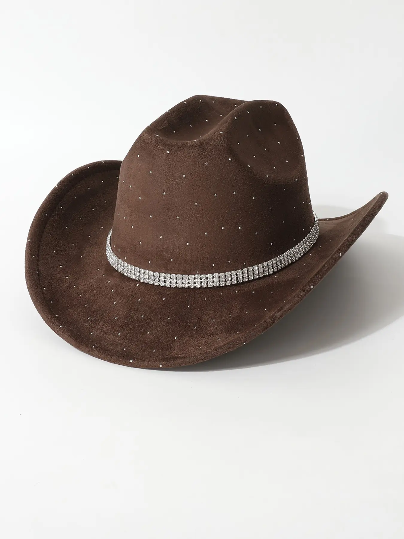 Women's Fashion Starry Rhinestone Chain Decorative Cowboy Hat, Western Retro Sunhat, Party, Theme Events, Graduation, Music Festival, Summer Party Hat